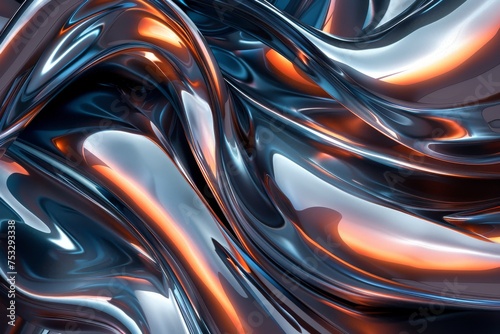 Liquid Metal 3d Shapes, Longing, Balance, Fluctuation Concept, Color Flowing Shapes