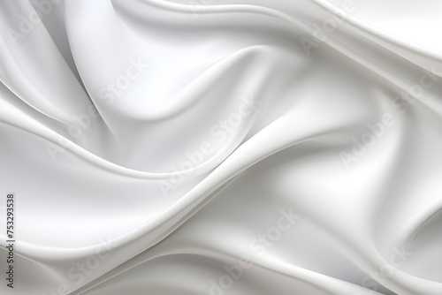 White clear bright silk fabric background, view from above. Smooth elegant colorful silk or satin shining luxury cloth texture can use as abstract background banner wallpaper with copy space, close-up
