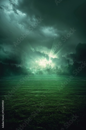Green Field With Light at End