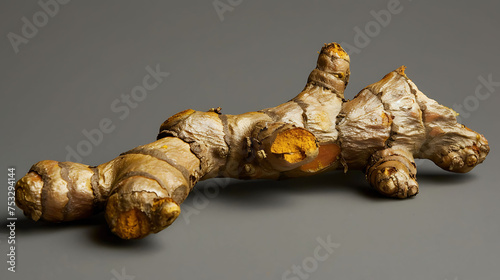 sprig of turmeric root, prized for its anti-inflammatory and immune-boosting effects