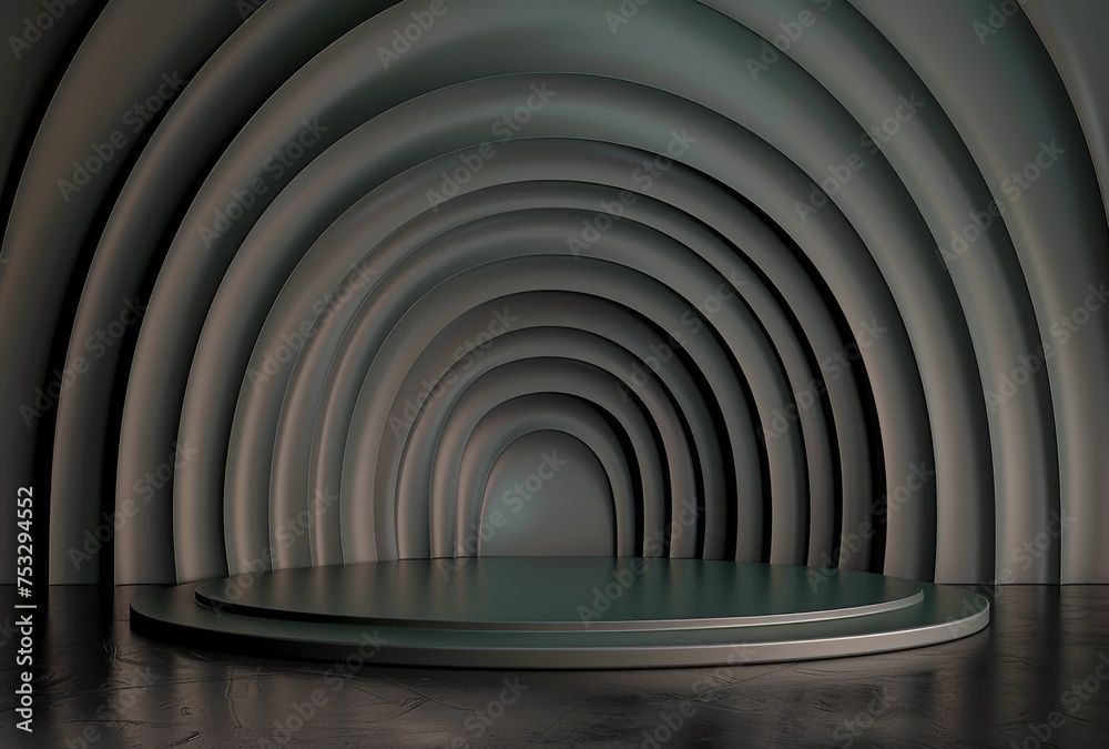 Naklejka premium Dimly Lit Tunnel With Light at End