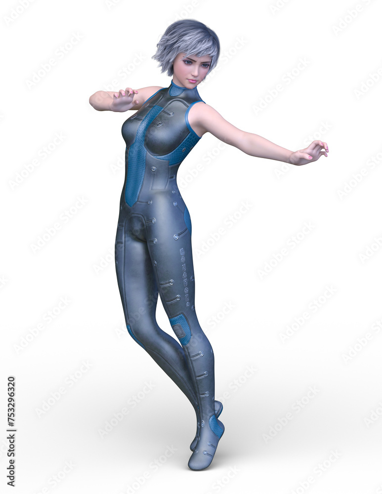 サイバーウーマン　3DCGレンダリング