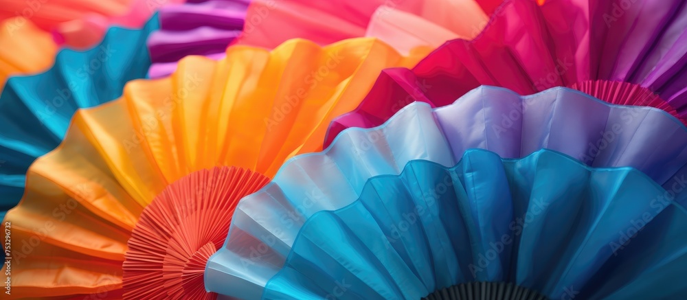 Colorful fan aiding in cooling down the atmosphere