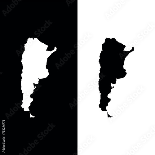 Argentina map with black and white backround