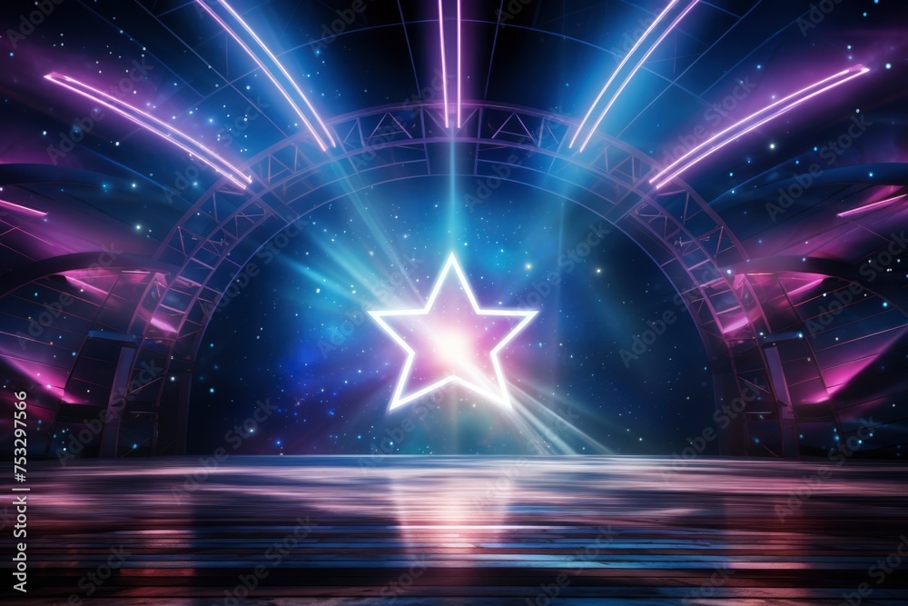Obraz premium Shining star stage background