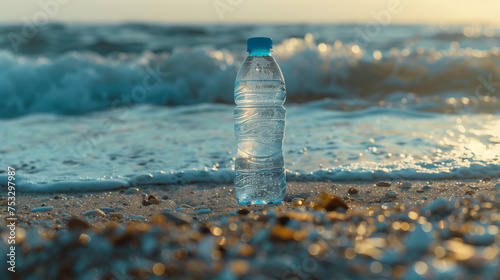 Water Bottle on Beach