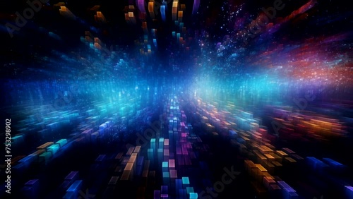 Dynamic Techno Light Wave Visualization Background  photo