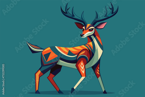 illustration of a deer with antlers