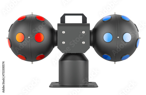 Disco roto balls. Variable-Speed Dual Rotating Ball Light, 3D rendering isolated on transparent background photo