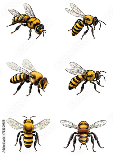bee vector illustration isolated on white background.  