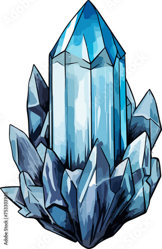 crystal vector illustration isolated on transparent background. 
