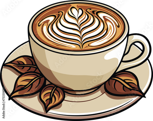 coffee vector illustration isolated on transparent background. 