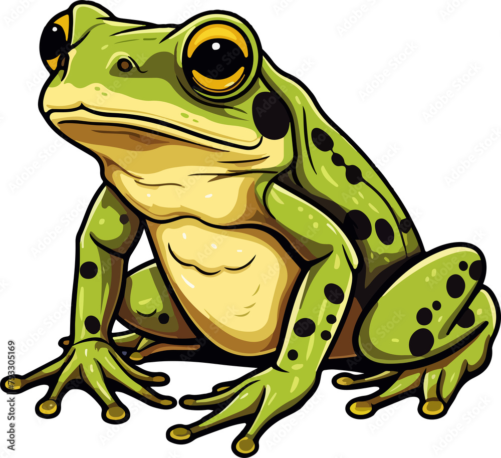 Fototapeta premium frog illustration isolated on transparent background. 