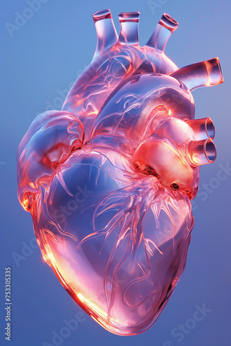 Translucent Anatomical Heart Illustration photo
