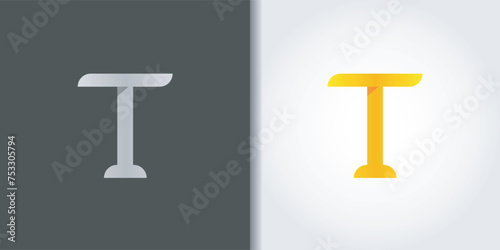 rigid letter t logo set