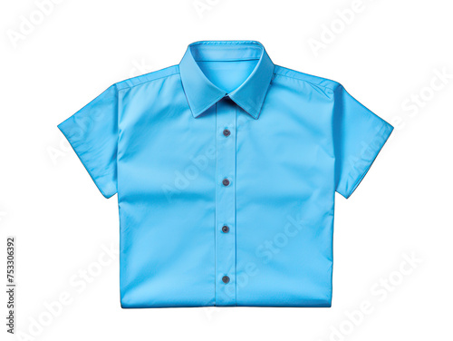 blue shirt isolated on transparent background, transparency image, removed background