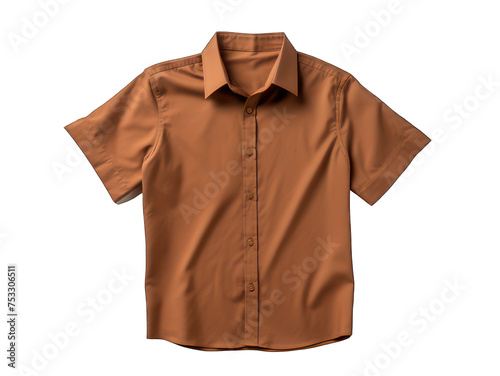 brown shirt isolated on transparent background, transparency image, removed background