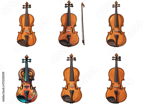 violin vector illustration isolated on white background. 