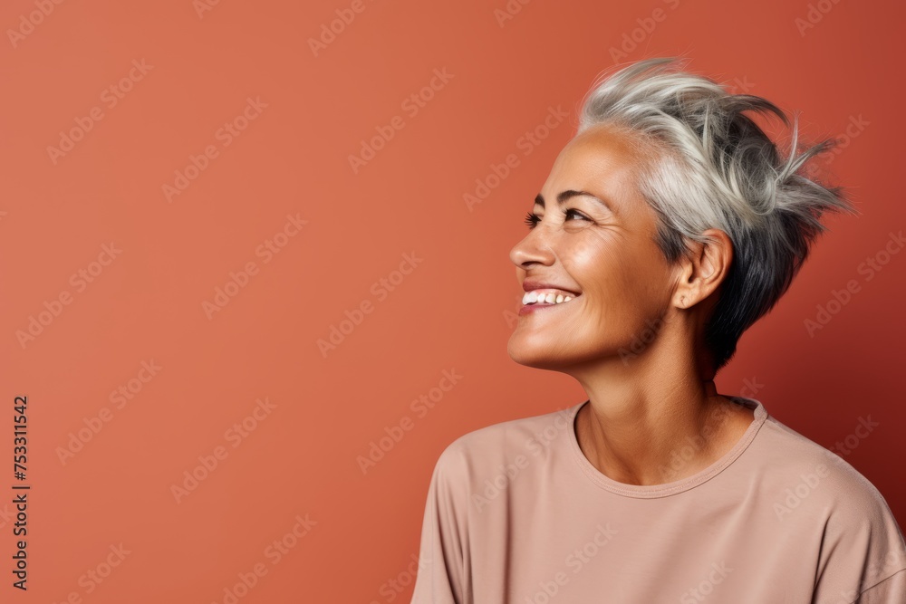 Portrait of a happy african american woman with short hair Portrait of a happy african american woman with short hair