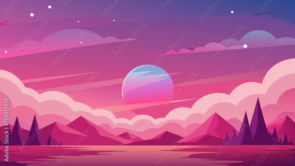 pink-sky-vector-background