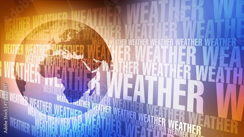 Weather channel displays global weather forecast on world globe, inspiring creativity in meteorology and climate prediction