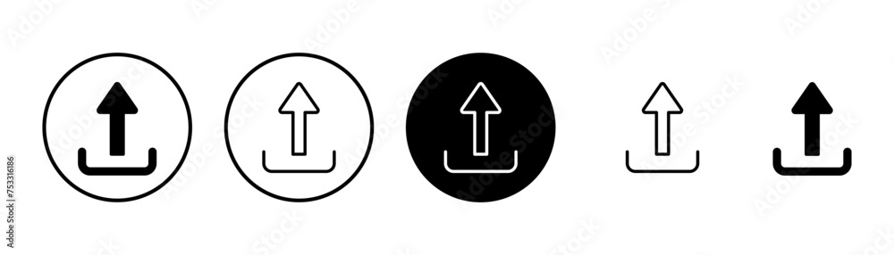 Upload icon vector isolated on white background. Upload sign icon. Upload button. Load symbol.