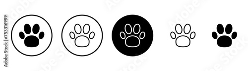 Paw icon vector isolated on white background. Paw Print icon