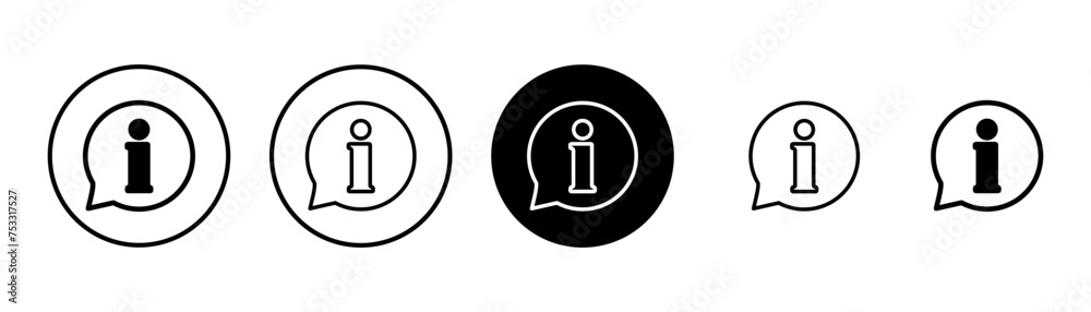 Information icon vector isolated on white background. Info sign. About us Information icon vector isolated on white background. Info sign. About us