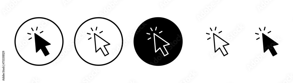 Click icon vector isolated on white background. Cursor icon. Computer mouse click cursor black arrow icons. pointer arrow Click icon vector isolated on white background. Cursor icon. Computer mouse click cursor black arrow icons. pointer arrow