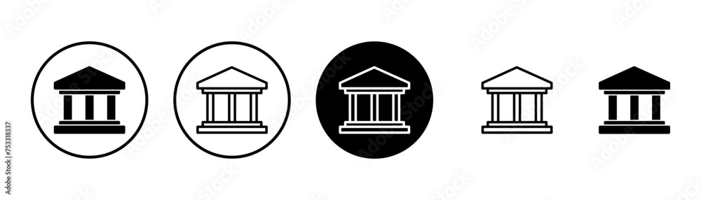Bank icon vector isolated on white background. bank vector icon, museum, university