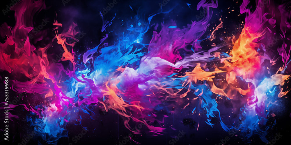 Fototapeta premium Ethereal Flame Dance: Vivid Abstract Fusion of Fire and Fantasy