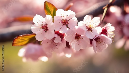 Spring cherry blossoms in soft light