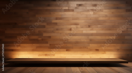 Product Highlight Wooden Background with Warm Illumination