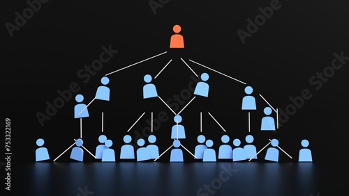 ponzi pyramid scheme white collar crime 3d representation. Can be used to represent organizational corruption bankruptcy, multilevel scam or hierarchy collapse