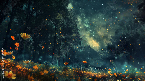 Fireflies in Mystical Woods