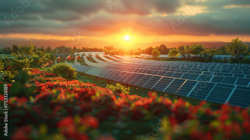 Industrial aerial new energy solar photovoltaic production base.