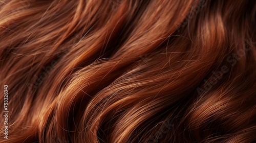 A close up of richly textured brown and red hair with enhanced color.