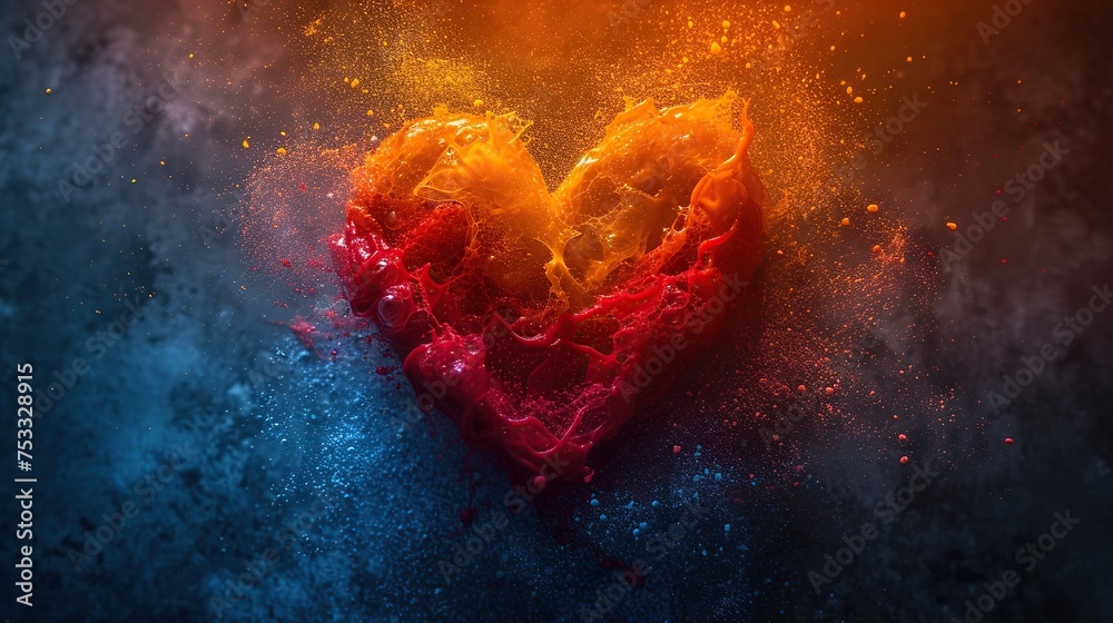  minimalism for Valentine's Day, featuring a burst of bright colors in a simple and elegant composition
