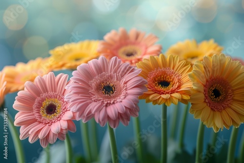 A bunch of flowers with different colors  including pink  yellow  and orange