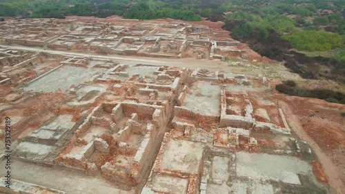 Aerial Panorama of Mohenjo Daro's Archaeological Majesty