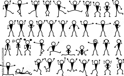 stick figure set, pictogram, stickman. stickfigure, stick man