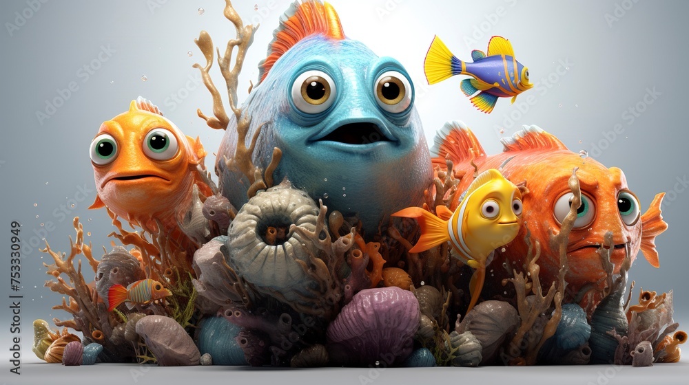 Characters Watching Diverse Deep-Sea Species