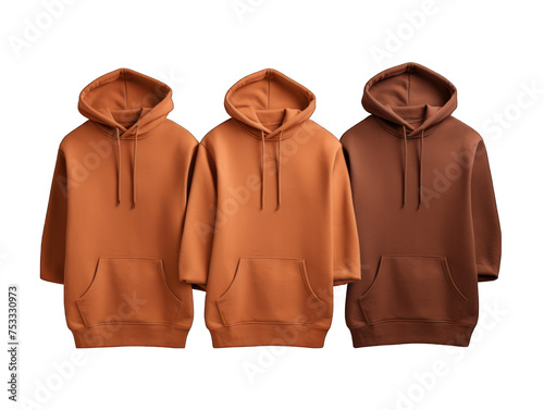 Set of burgundy hoodie isolated on transparent background, transparency image, removed background