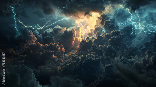 lightning dark cloud effect photo