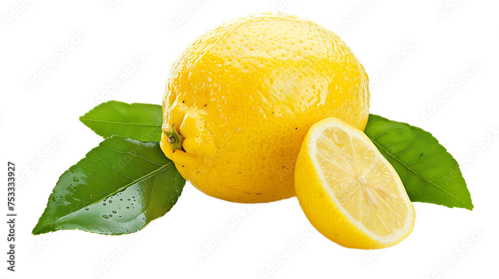 Lemon isolated on white transparent background