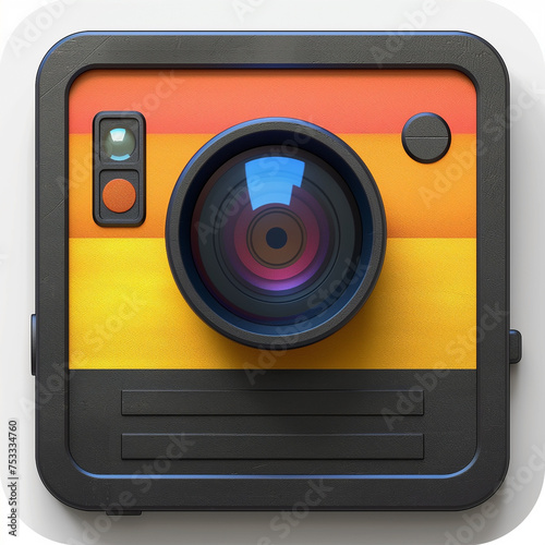 Retro-Styled Camera Icon Illustration
