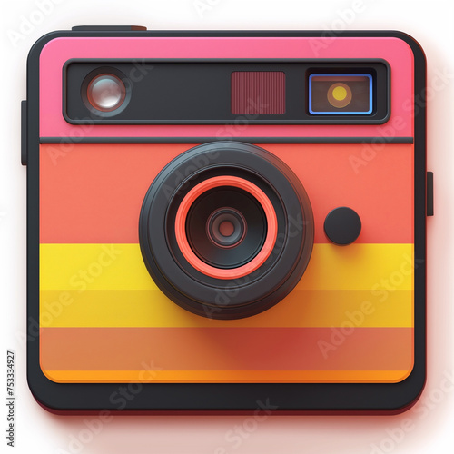 Retro-Styled Camera Icon Illustration