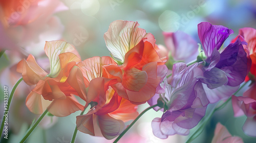 Colorful Sweet Pea Flowers