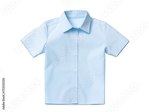 light blue shirt isolated on transparent background, transparency image, removed background
