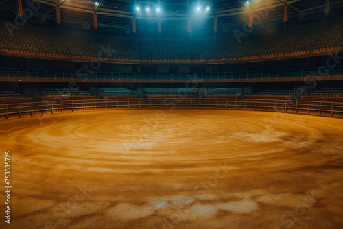 Empty round bullfight arena in Spain. Spanish bullring for traditional performance of bullfight © MVProductions